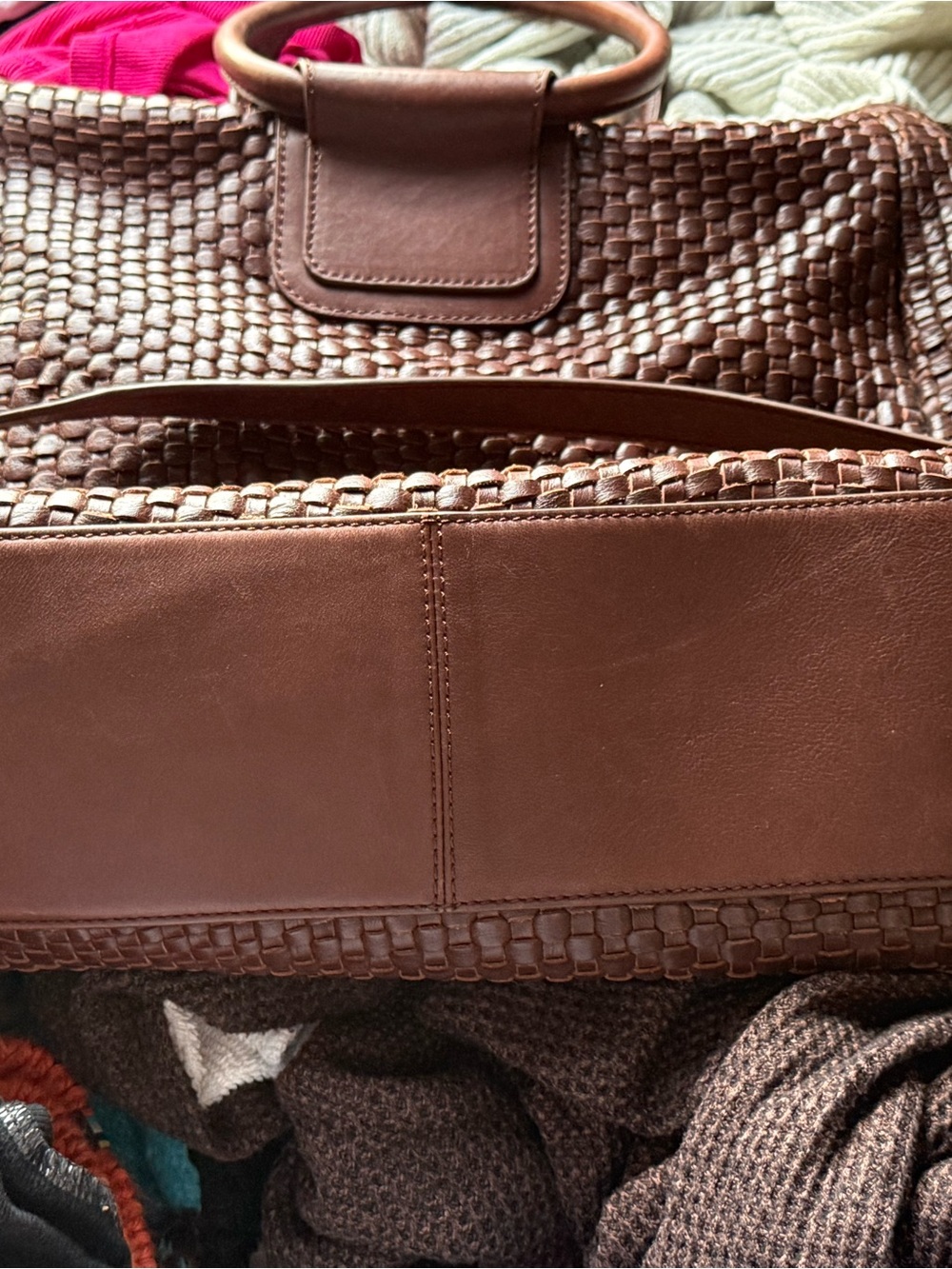 HOBO Woven Leather Tote in Brown - Picture 4 of 5